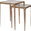 Gilasi Cast Metal & Glass Nesting Side Tables - Antique Brass from Accessories for the Home