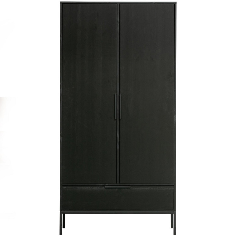 Woood Adam 2 Door Pine Wardrobe - Black from Accessories for the Home