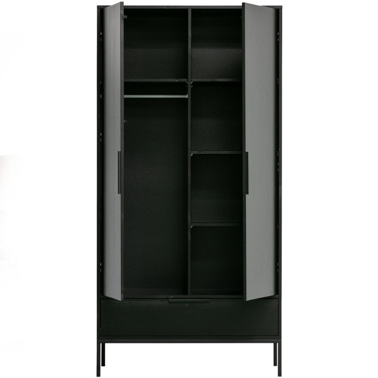 Woood Adam 2 Door Pine Wardrobe - Black from Accessories for the Home