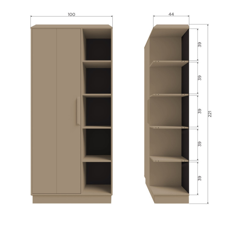 Woood Lowen Pine Storage Cabinet in Mud from Accessories for the Home