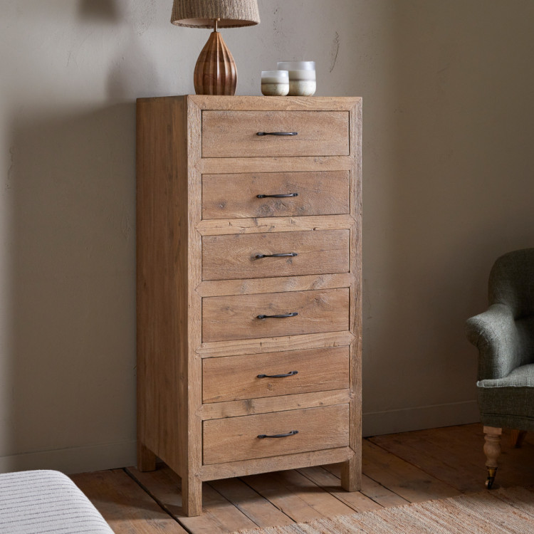 Iya Reclaimed Wood Tall Boy Chest of Drawers - Natural from Accessories for the Home