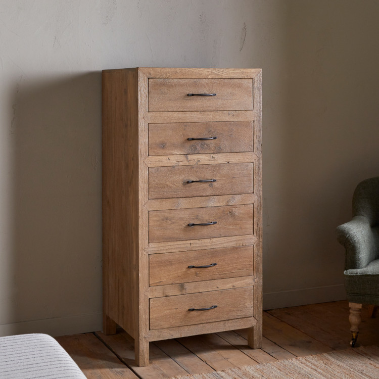 Iya Reclaimed Wood Tall Boy Chest of Drawers - Natural from Accessories for the Home