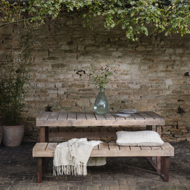 Oso Wood and Iron Outdoor Bench from Accessories for the Home