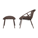 Bruce Outdoor Lounge Chair & Footstool - Salmon Pink or Purple/Brown from Accessories for the Home