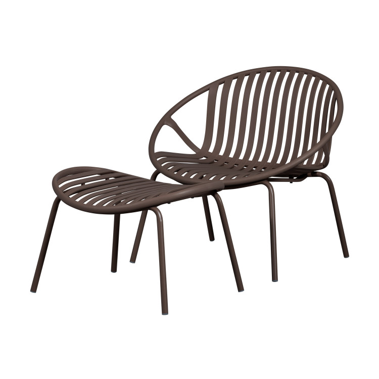 Bruce Outdoor Lounge Chair & Footstool - Salmon Pink or Purple/Brown from Accessories for the Home