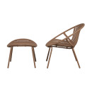 Bruce Outdoor Lounge Chair & Footstool - Salmon Pink or Purple/Brown from Accessories for the Home