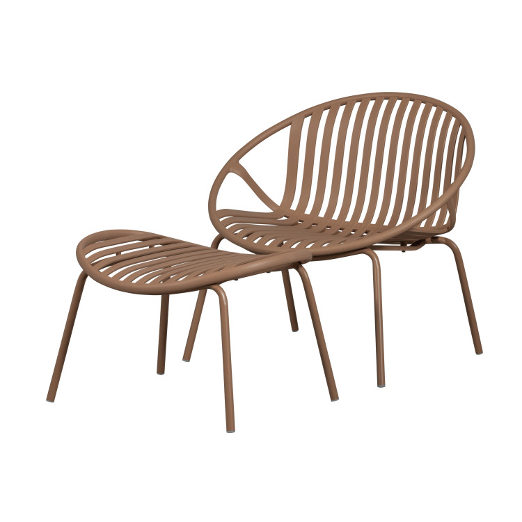 Bruce Outdoor Lounge Chair & Footstool - Salmon Pink or Purple/Brown from Accessories for the Home