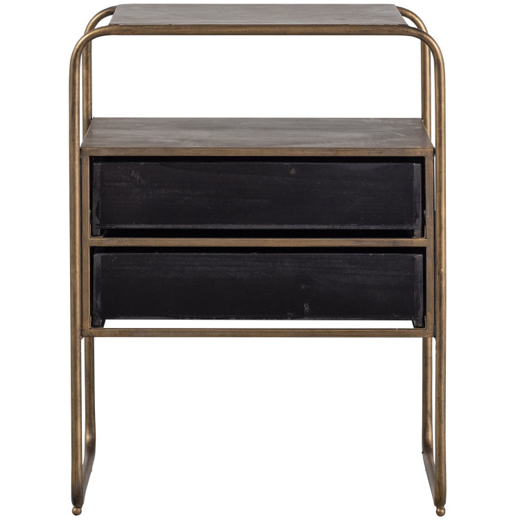 Woood Polite Black and Brass Nightstand from Accessories for the Home