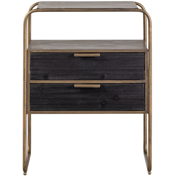 Woood Polite Black and Brass Nightstand from Accessories for the Home
