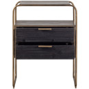Woood Polite Brass and Black Nightstand from Accessories for the Home