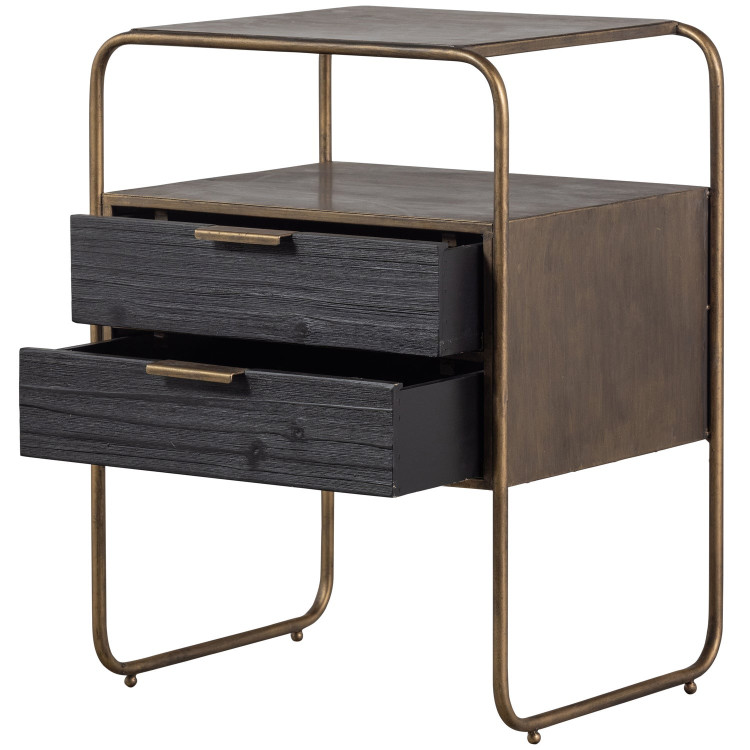 Woood Polite Black and Brass Nightstand from Accessories for the Home