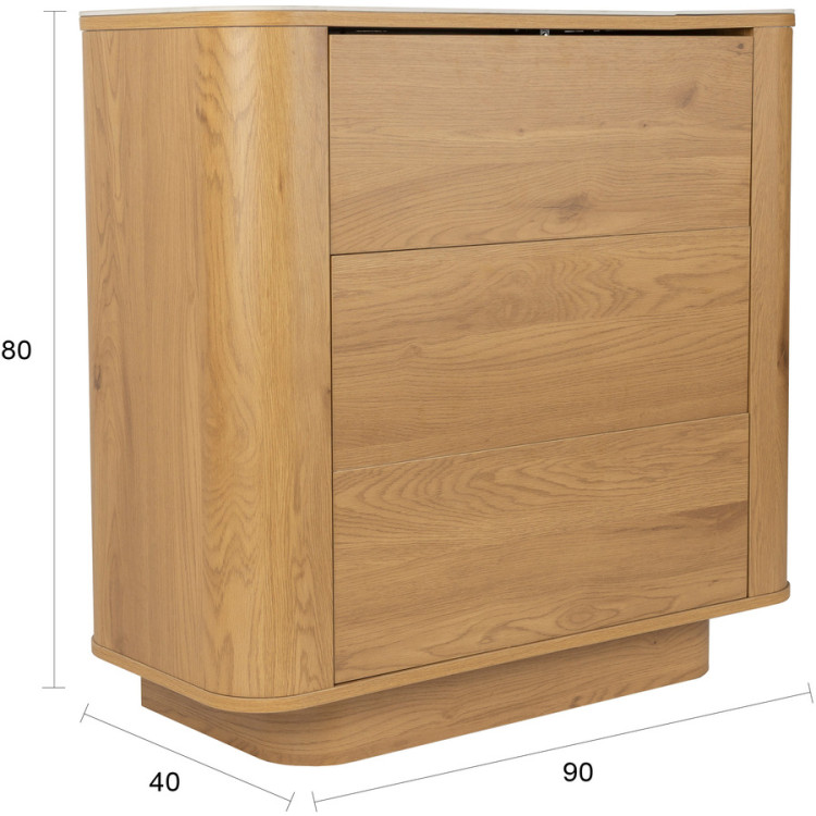 Almira Chest of Drawers - Oak or Walnut from Accessories for the Home