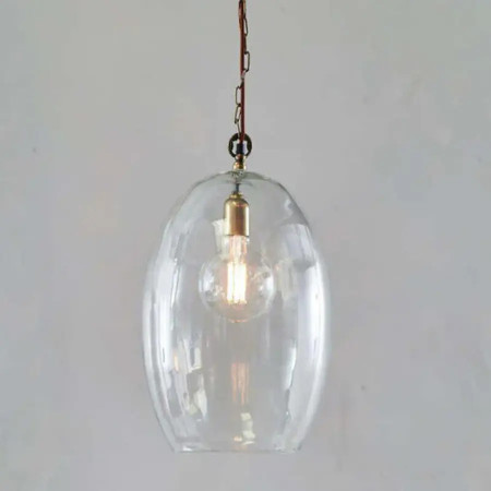 Otoro Recycled Glass Pendant - Clear - Large Oval from Accessories for the Home