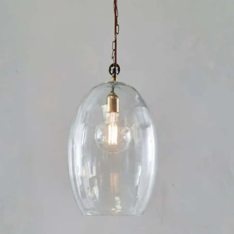 Otoro Recycled Glass Pendant - Clear - Large Oval from Accessories for the Home