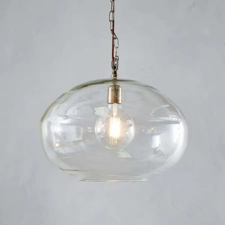 Otoro Recycled Glass Pendant - Clear - Large Round from Accessories for the Home