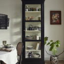 Nordal Classic Black Wood Slim Cabinet with Glass Door from Accessories for the Home