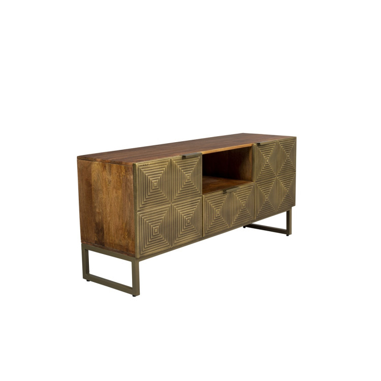 Dutchbone Volan Gold & Mango Wood Sideboard from Accessories for the Home