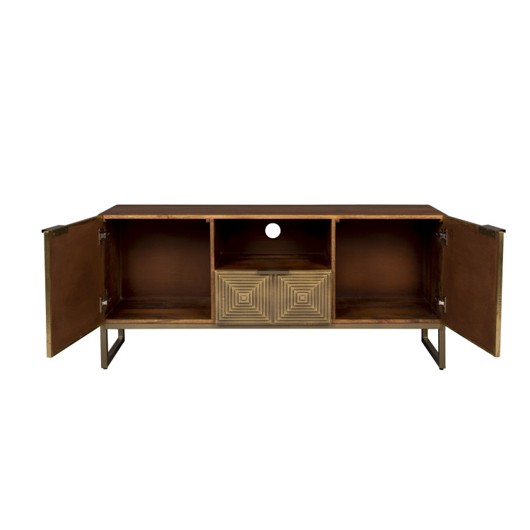 Dutchbone Volan Gold & Mango Wood Sideboard from Accessories for the Home