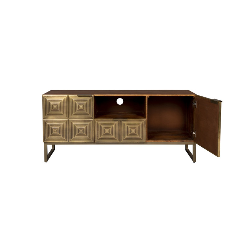 Dutchbone Volan Gold & Mango Wood Sideboard from Accessories for the Home