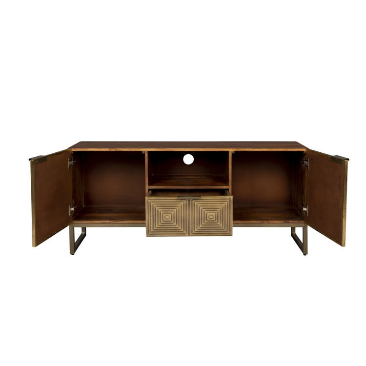 Dutchbone Volan Gold & Mango Wood Sideboard from Accessories for the Home