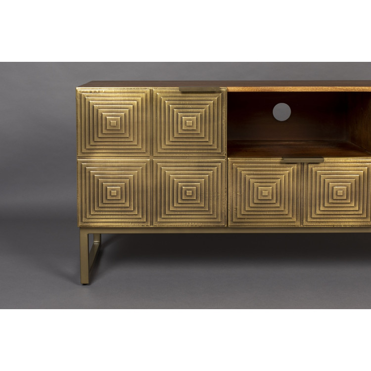 Dutchbone Volan Gold & Mango Wood Sideboard from Accessories for the Home