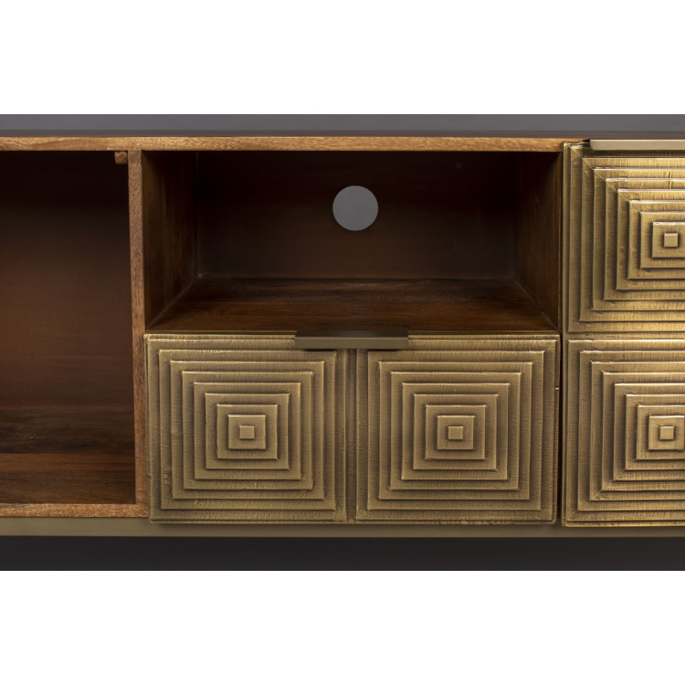 Dutchbone Volan Gold & Mango Wood Sideboard from Accessories for the Home