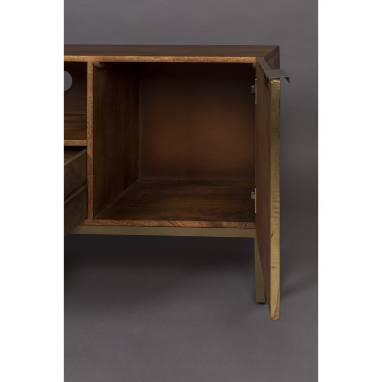 Dutchbone Volan Gold & Mango Wood Sideboard from Accessories for the Home