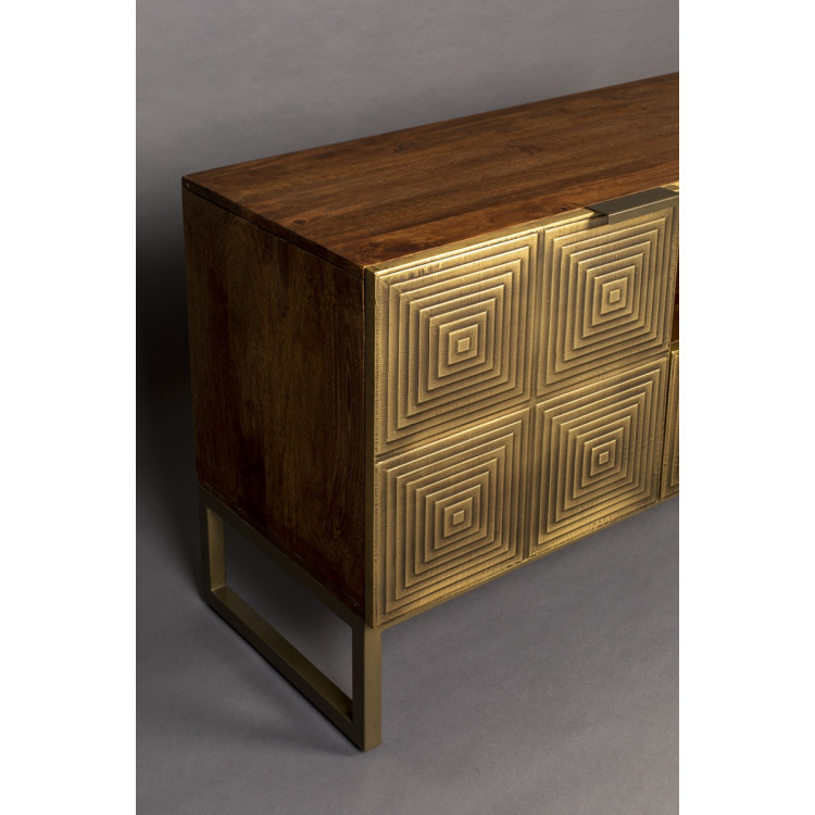 Dutchbone Volan Gold & Mango Wood Sideboard from Accessories for the Home