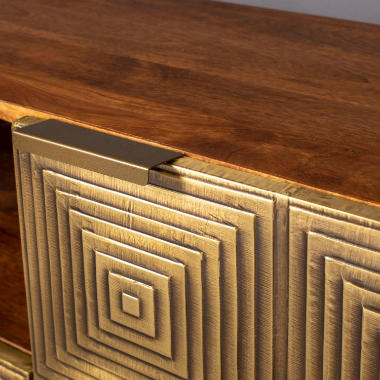 Dutchbone Volan Gold & Mango Wood Sideboard from Accessories for the Home