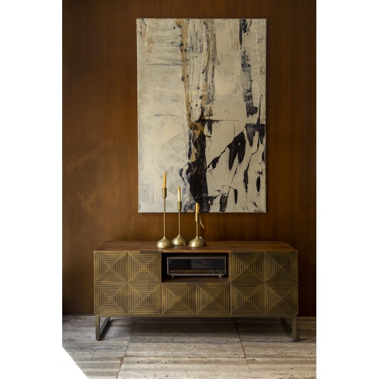 Dutchbone Volan Gold & Mango Wood Sideboard from Accessories for the Home