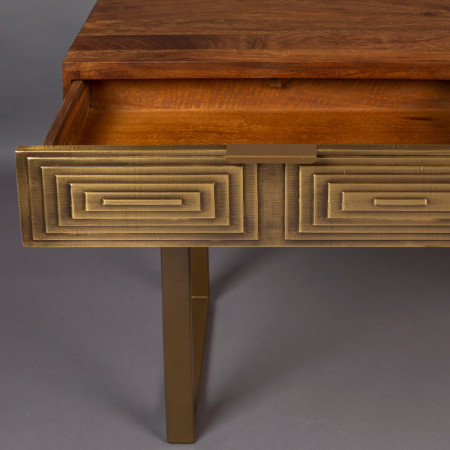 Dutchbone Volan Gold & Mango Wood Console Table from Accessories for the Home 2