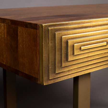 Dutchbone Volan Gold & Mango Wood Console Table from Accessories for the Home