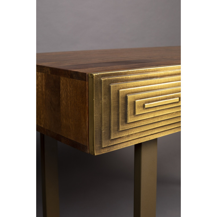 Dutchbone Volan Gold & Mango Wood Console Table from Accessories for the Home