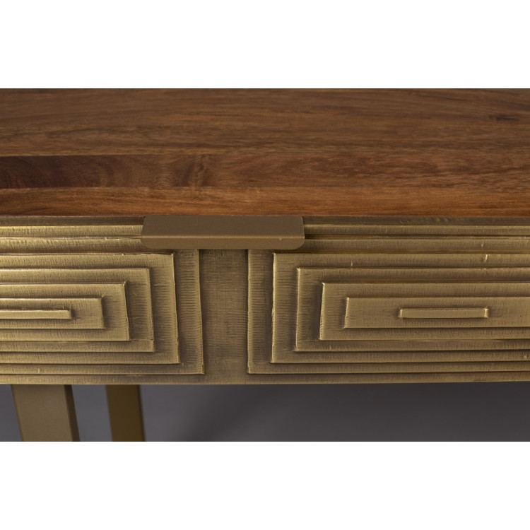 Dutchbone Volan Gold & Mango Wood Console Table from Accessories for the Home
