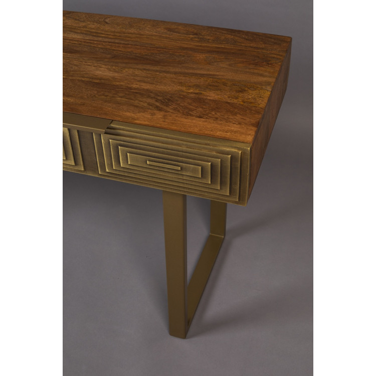 Dutchbone Volan Gold & Mango Wood Console Table from Accessories for the Home