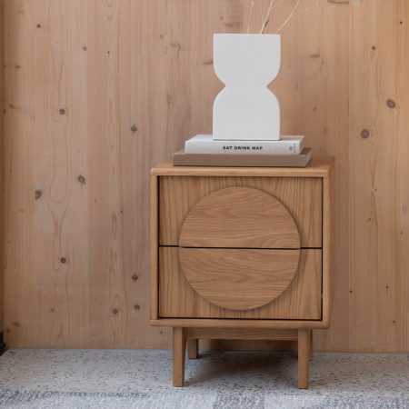 Zuiver Groove Bedside Cabinet/Side Table- Walnut or Oak from Accessories for the Home