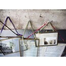 Kiko Brass Glass Frame from Accessories for the Home hanging from ribbons
