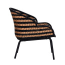 Hapur Wicker Lounge Chair - Black & Natural Stripe