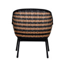 Hapur Wicker Lounge Chair - Black & Natural Stripe
