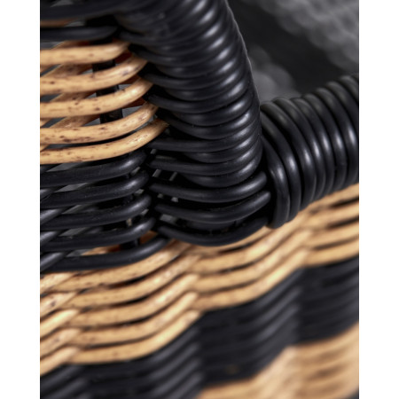 Hapur Wicker Lounge Chair - Black & Natural Stripe 2
