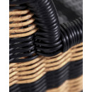 Hapur Wicker Lounge Chair - Black & Natural Stripe