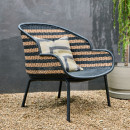 Hapur Wicker Lounge Chair - Black & Natural Stripe