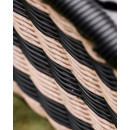 Hapur Wicker Lounge Chair - Black & Natural Stripe