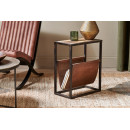 Alera Iron & Leather Side Table with Magazine Holder from Accessories for the Home