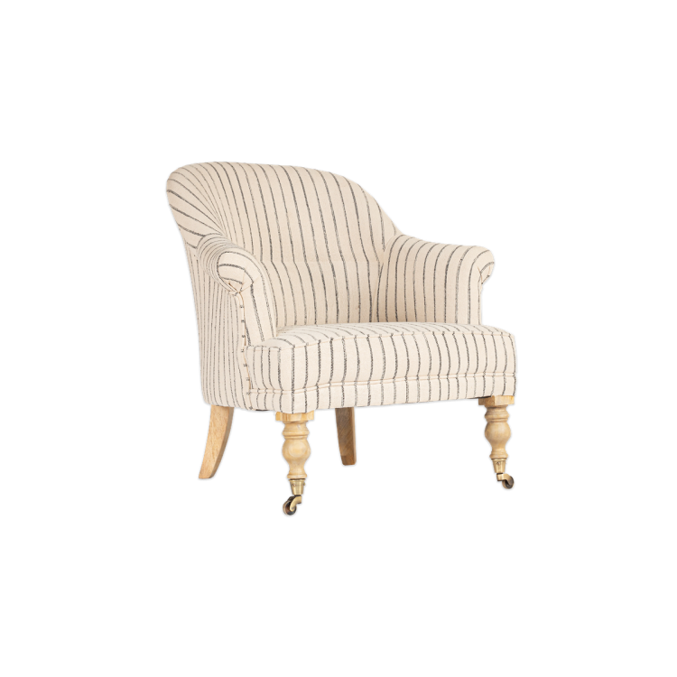 Sanja Stripe Linen Armchair from Accessories for the Home