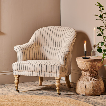 Sanja Stripe Linen Armchair from Accessories for the Home