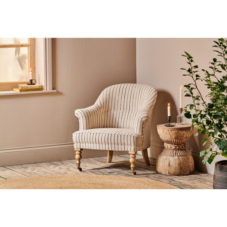 Sanja Stripe Linen Armchair from Accessories for the Home