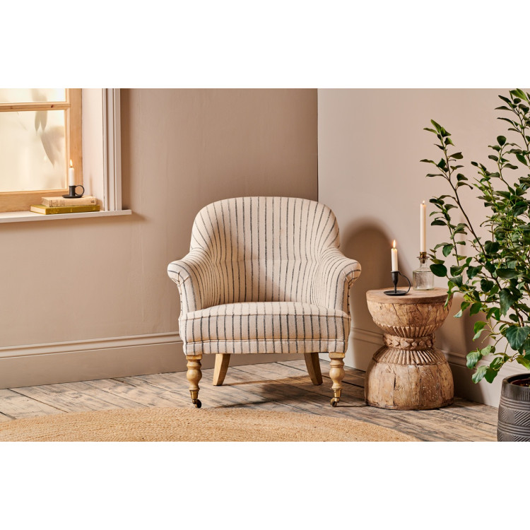 Sanja Stripe Linen Armchair from Accessories for the Home