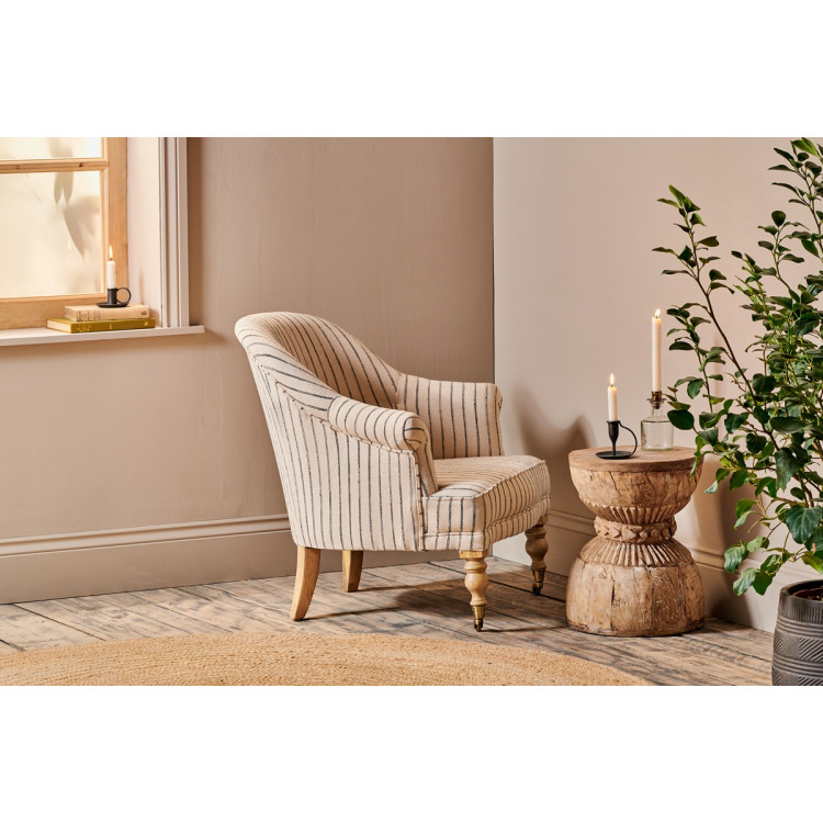 Sanja Stripe Linen Armchair from Accessories for the Home