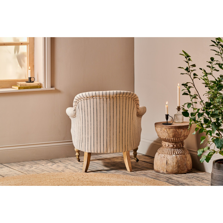 Sanja Stripe Linen Armchair from Accessories for the Home